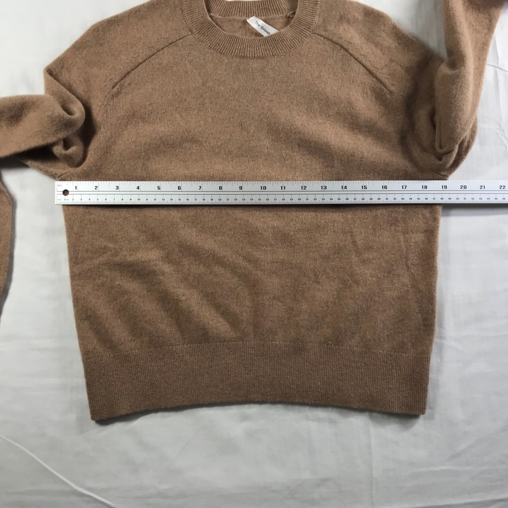 The Group by Babaton 100% Cashmere Crewneck Sweater Camel Brown Medium - Picture 3 of 7